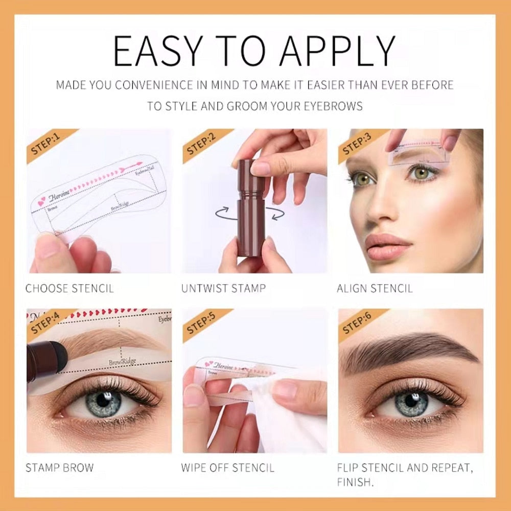 VIP 2023 Professional One Step Eyebrow Stamp Shaping Set Enhancer Waterproof Makeup Beauty Products For Women Eye Brow Templates