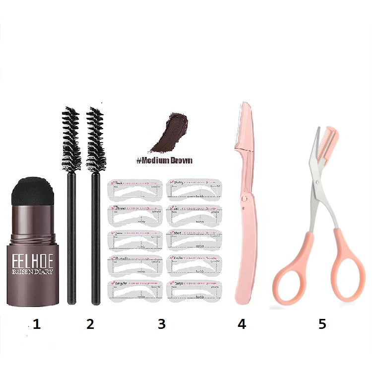 VIP 2023 Professional One Step Eyebrow Stamp Shaping Set Enhancer Waterproof Makeup Beauty Products For Women Eye Brow Templates